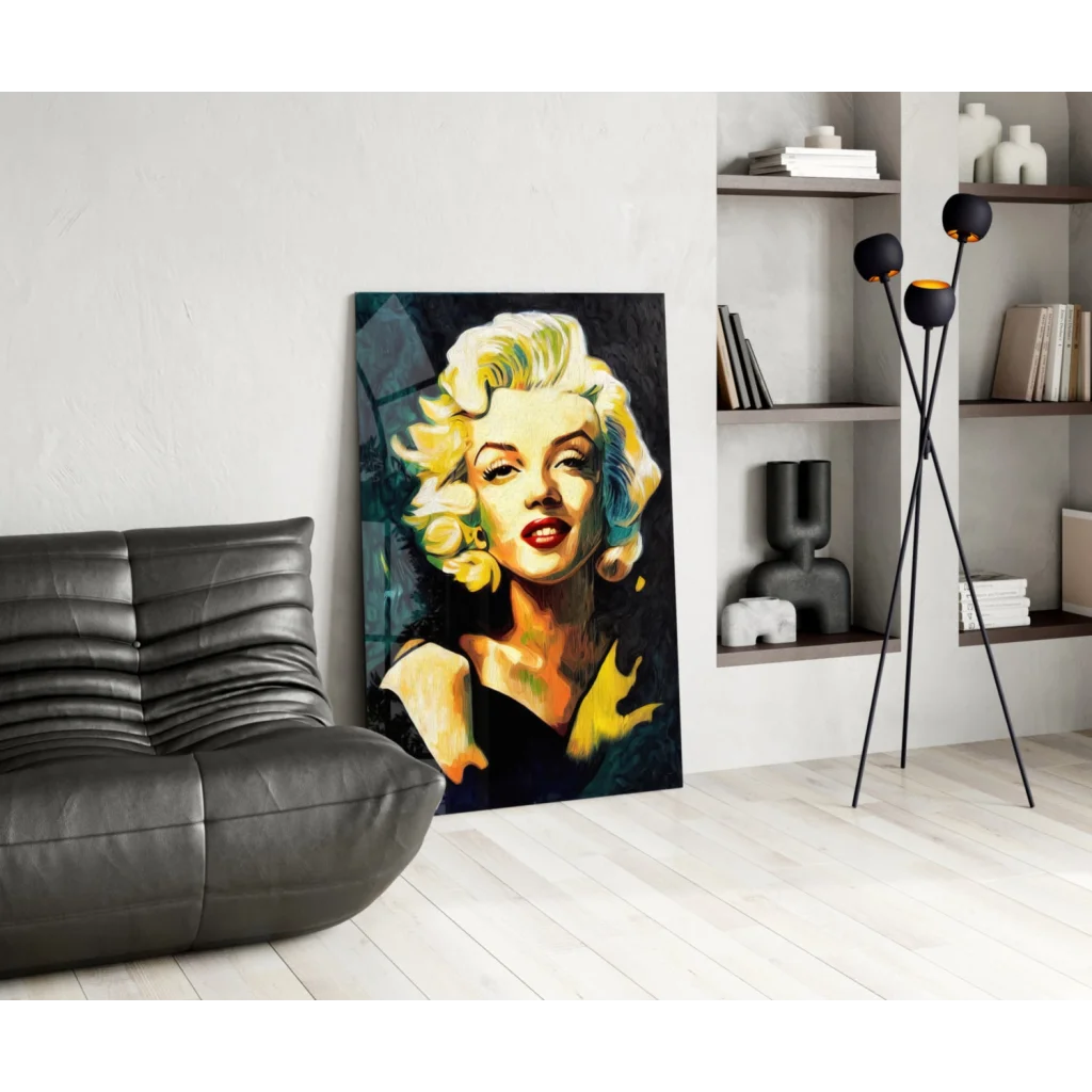 Vibrant Marilyn Monroe pop art canvas wall art print in red dress