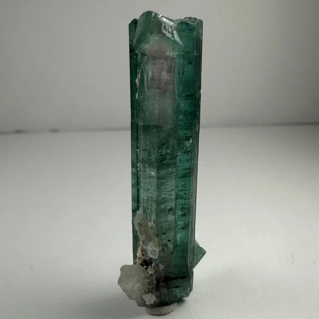 Stunning translucent emerald indicolite tourmaline crystal from Africa
