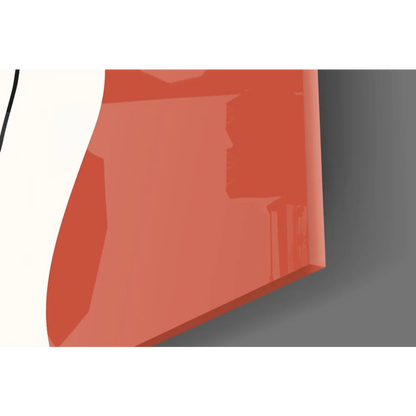 Stunning orange abstract woman face wall art print with red glossy plastic case