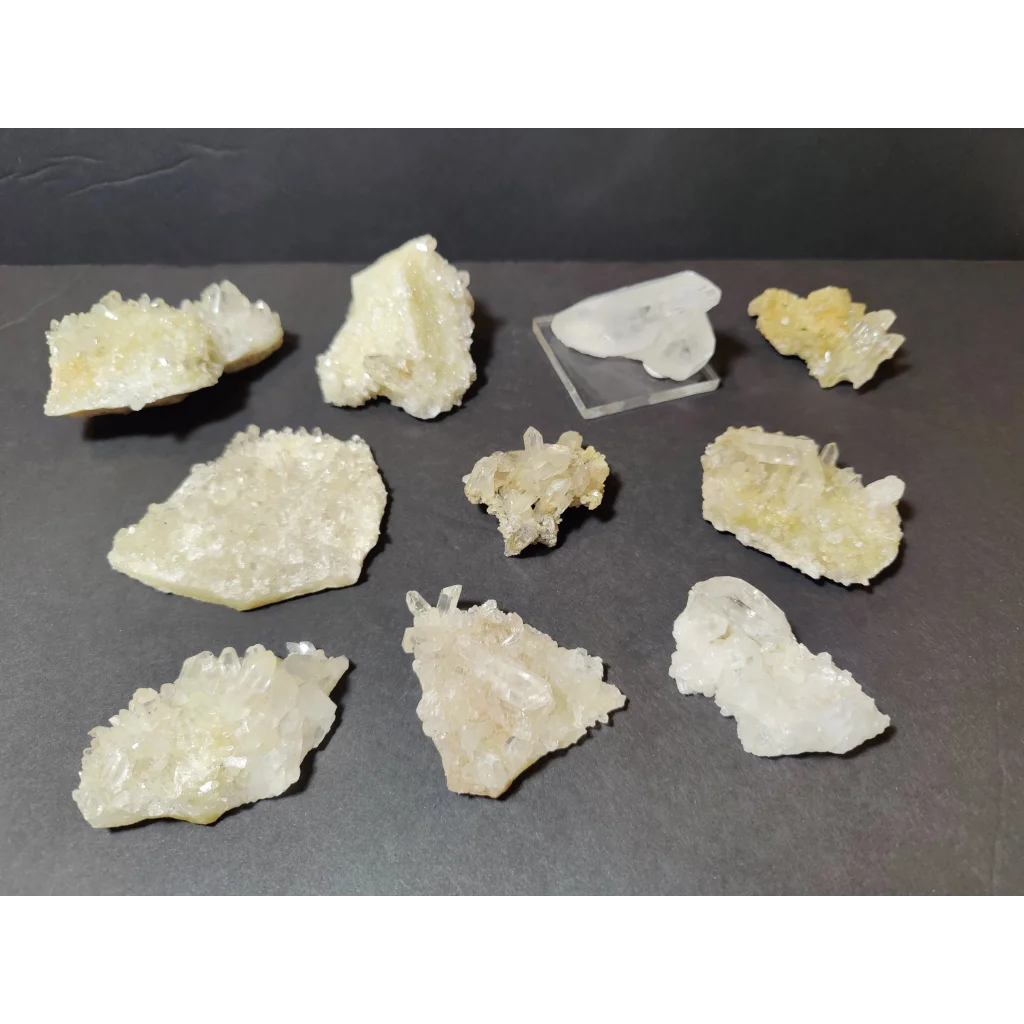 Stunning pale yellow quartz crystal cluster from India