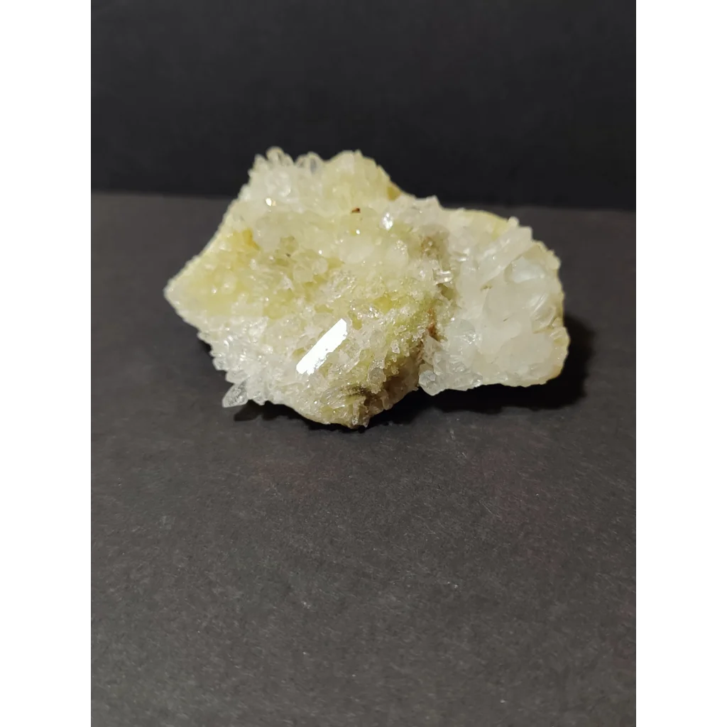 Stunning pale yellow quartz crystal cluster from India
