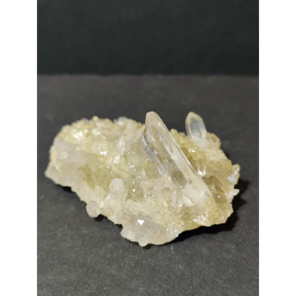 Stunning pale yellow quartz crystal cluster from India