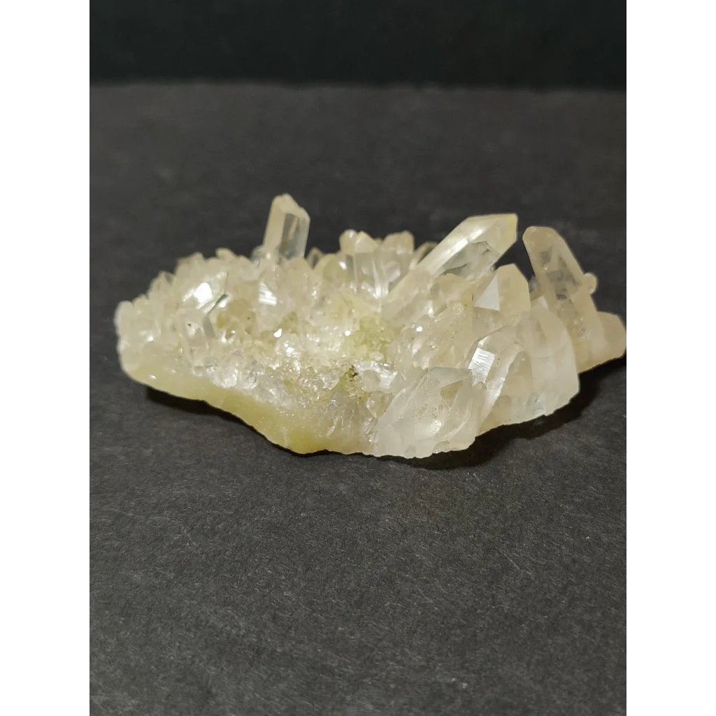 Stunning pale yellow quartz crystal cluster from India