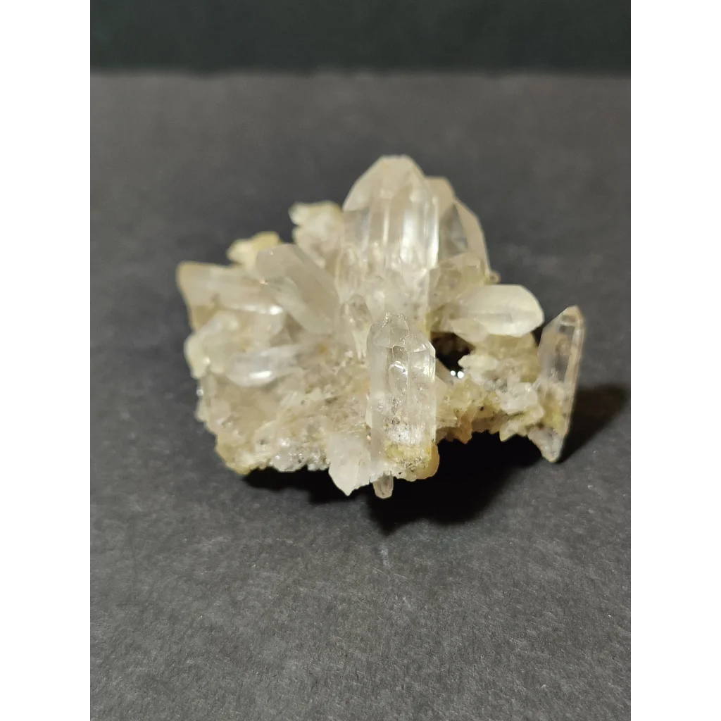 Stunning pale yellow quartz crystal cluster from India
