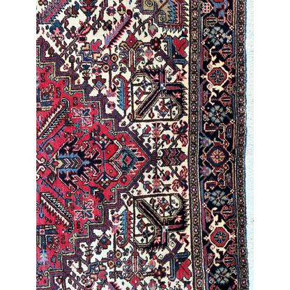 Stunning Persian Heriz rug with geometric medallion design