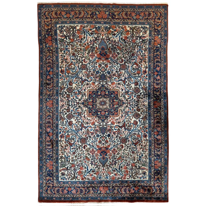 Stunning Persian Sarouk rug with floral medallion design