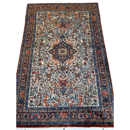 Stunning Persian Sarouk rug with floral medallion design