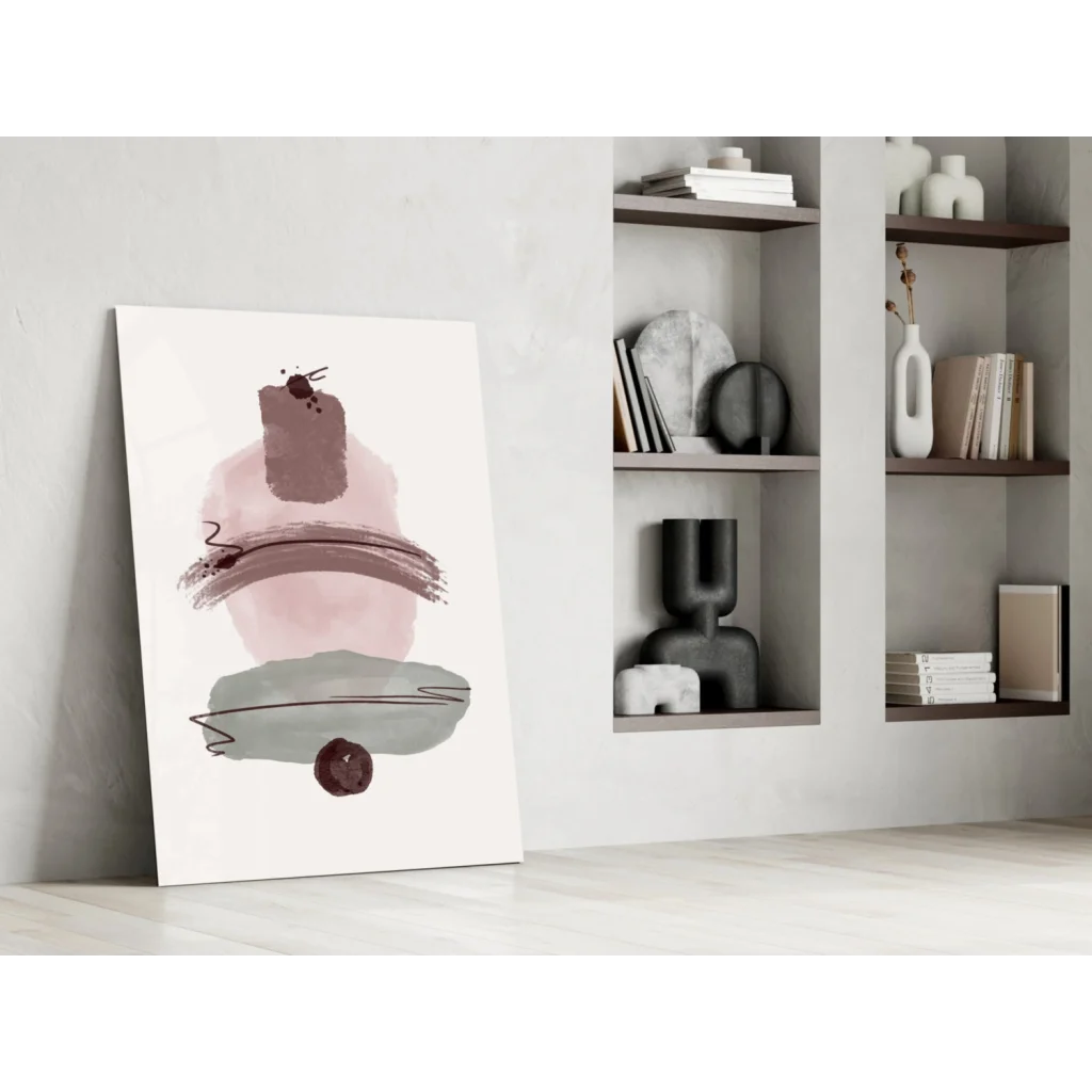 Stunning pink gray abstract wall art print for modern homes