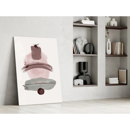 Stunning pink gray abstract wall art print for modern homes