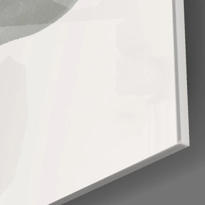 Stunning pink gray abstract wall art print on white canvas with black border