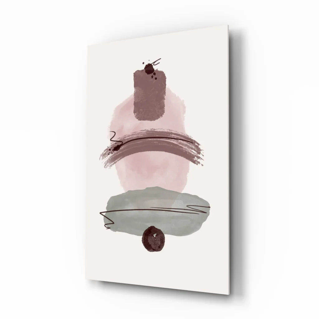 Stunning pink gray abstract wall art print on canvas for modern homes