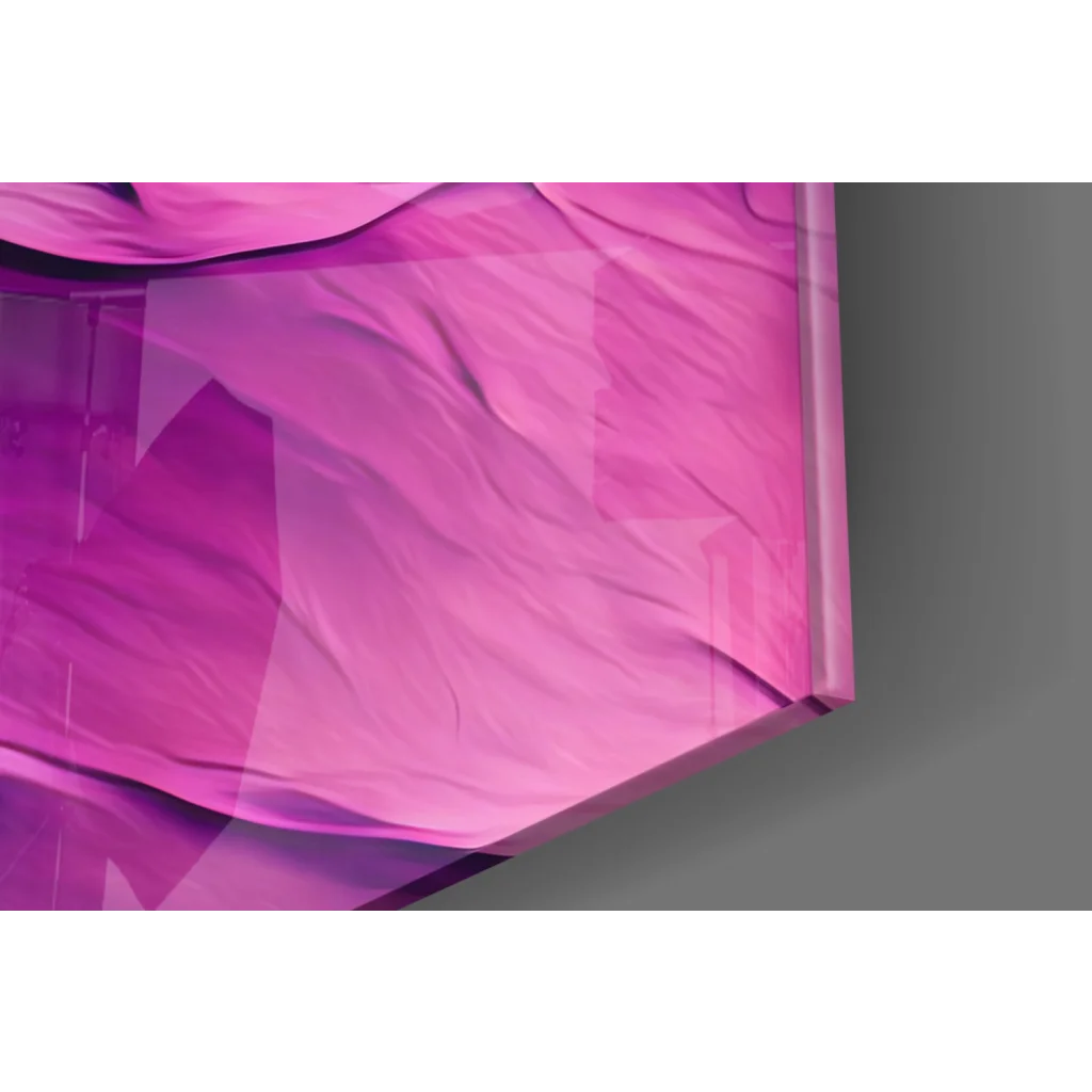 Stunning purple blue glass wall art on canvas with geometric shapes