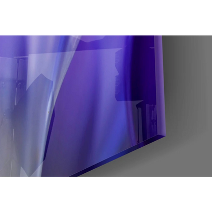 Stunning purple crocus flower glass wall art with translucent acrylic panel