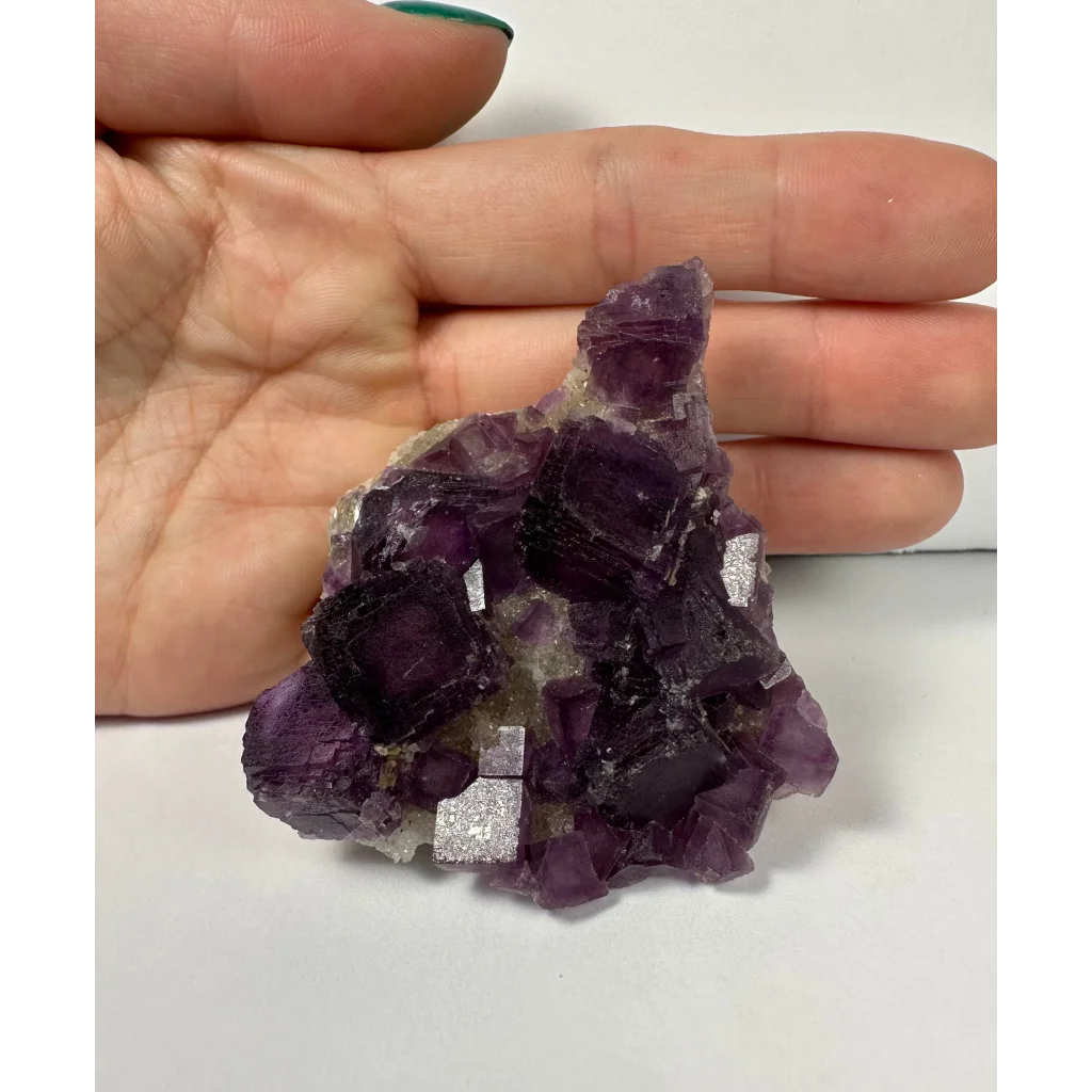 Stunning purple cubic fluorite crystal cluster from China