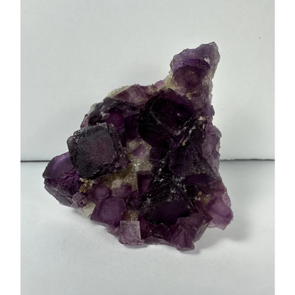 Vibrant purple cubic fluorite crystal cluster from China