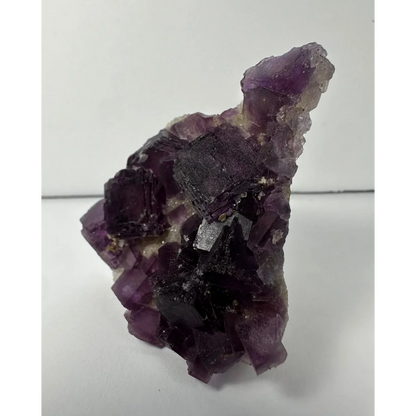 Stunning purple cubic fluorite crystal cluster from China