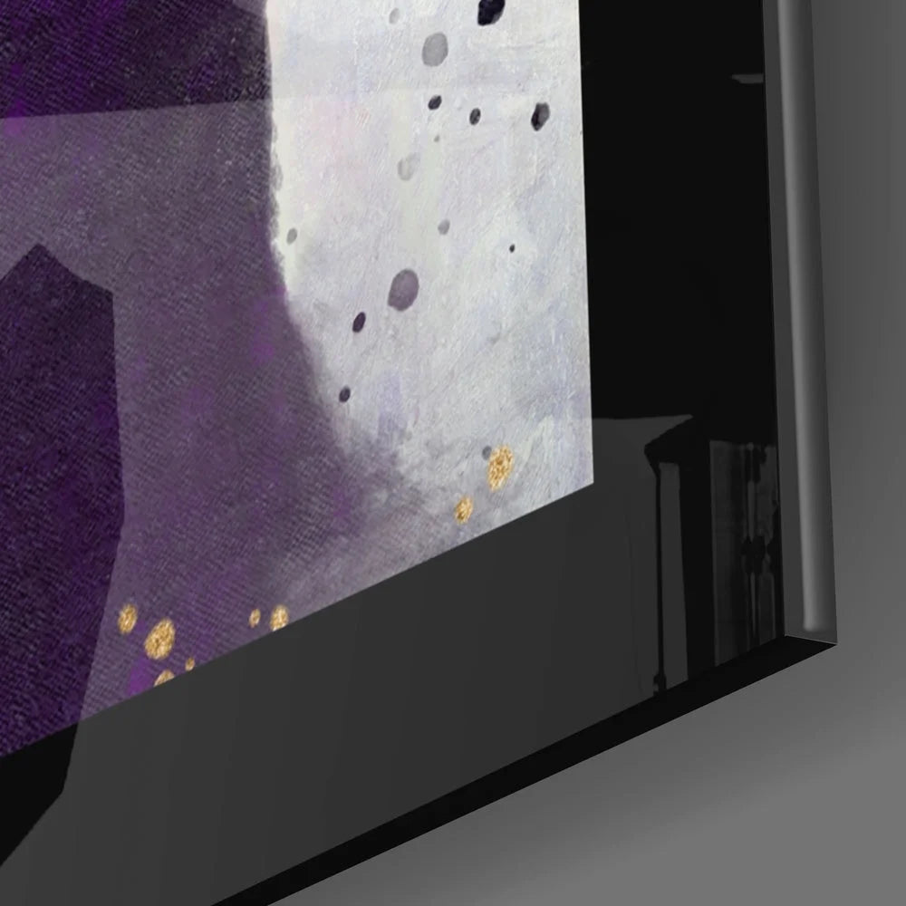 Stunning Purple Deer Glass Wall Art with floral crown display