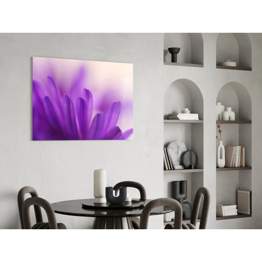 Stunning purple floral wall art with dreamy soft petals
