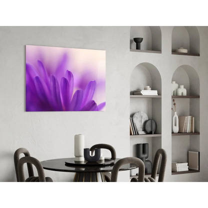 Stunning purple floral wall art with dreamy soft petals