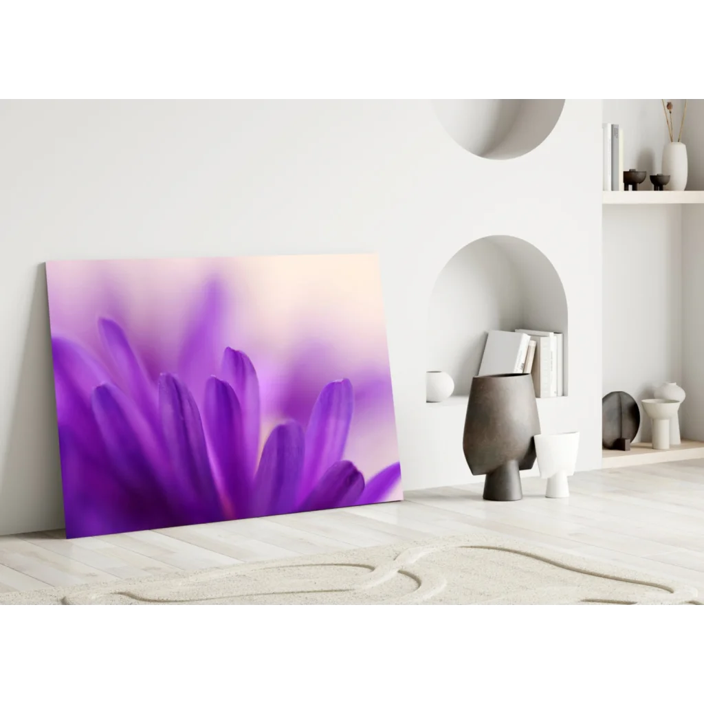 Stunning purple floral wall art with dreamy soft petals