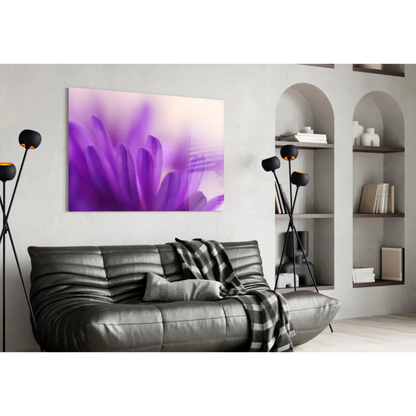 Stunning purple floral wall art with dreamy soft petals and gradients