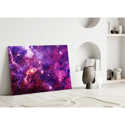 Stunning purple galaxy canvas wall art with cosmic magic