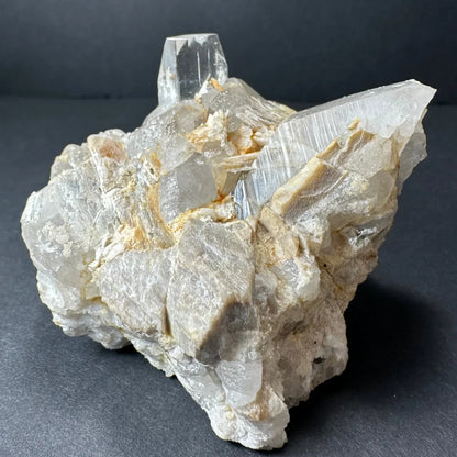 Stunning translucent quartz cluster from Skardu Pakistan with golden inclusions