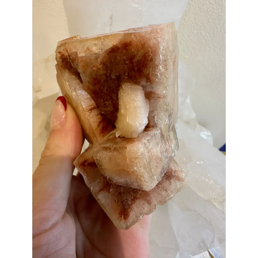 Stunning red apophyllite cube cluster from Pune India
