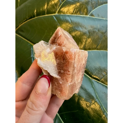 Stunning red apophyllite cube with stilbite from India