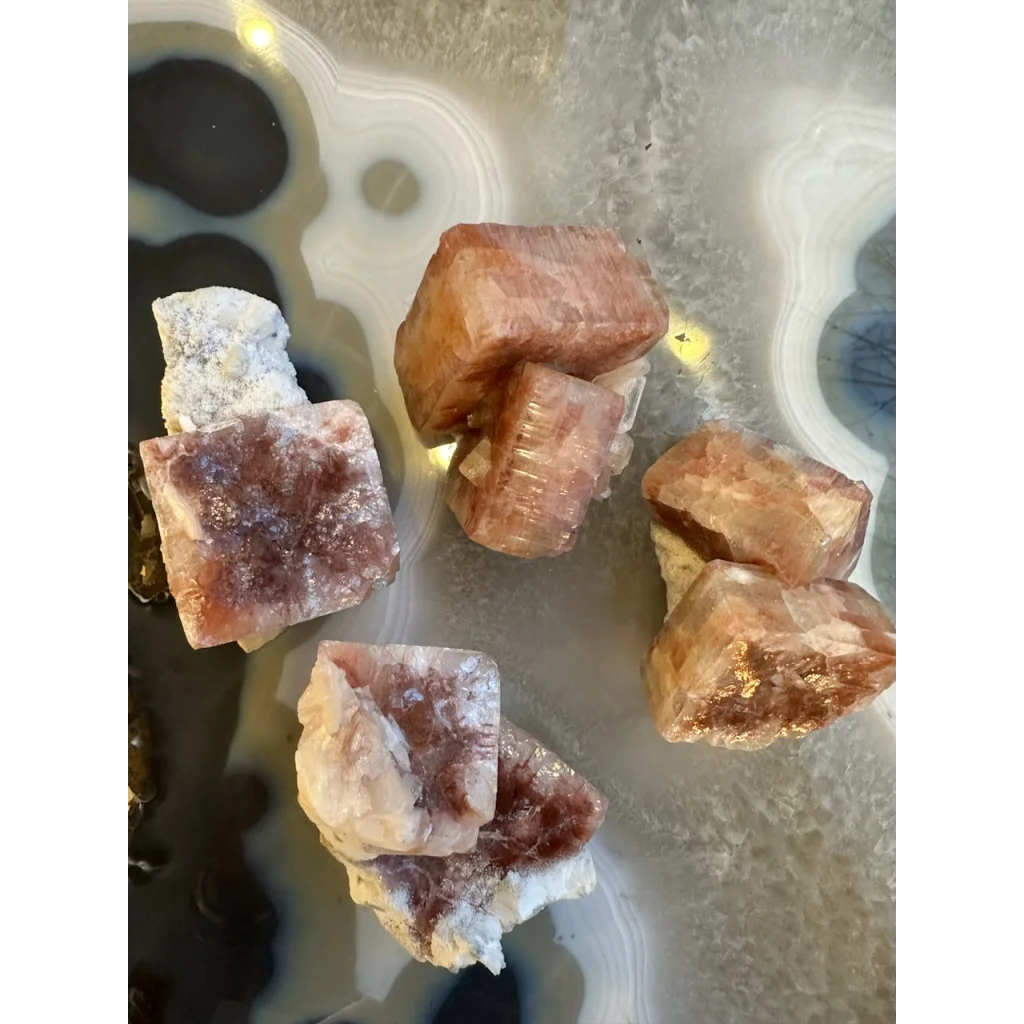 Stunning red apophyllite cube with pink white crystals and stilbite from India
