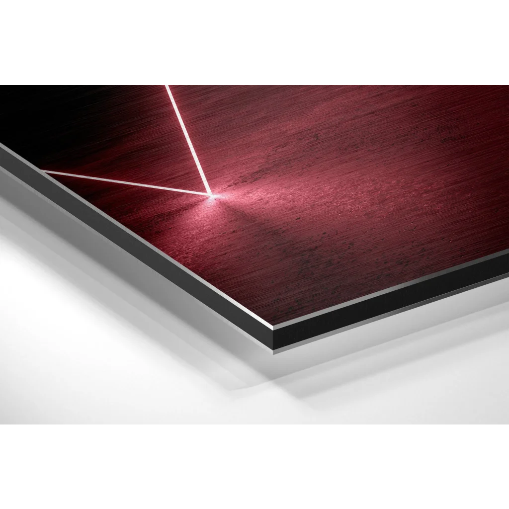 Stunning red brushed aluminium dibond wall art panel