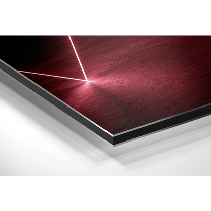 Stunning red brushed aluminium dibond wall art panel