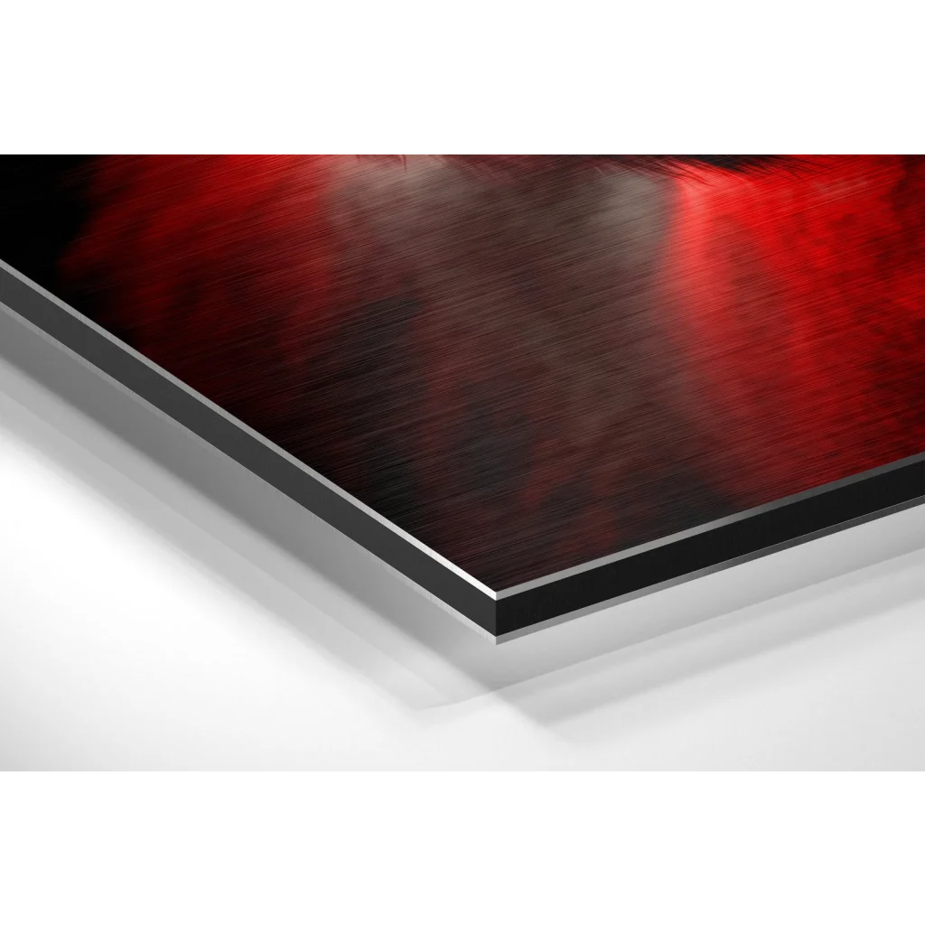 Stunning red gorilla brushed aluminium dibond wall art panel