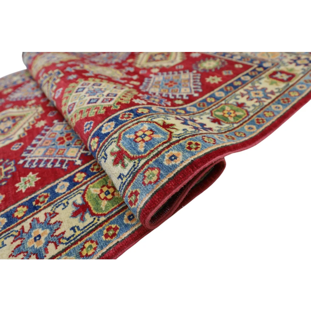 Stunning red Kazak rug from Afghanistan with cotton foundation