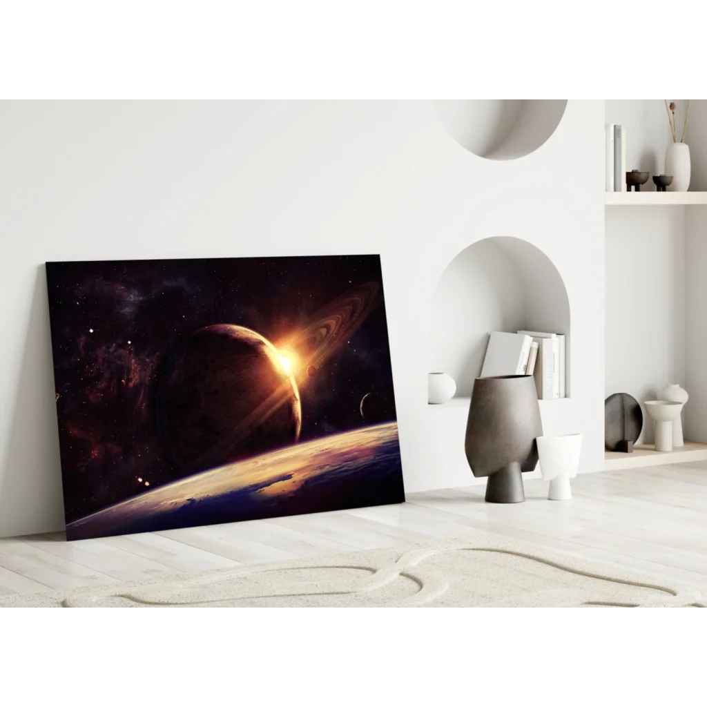 24x36 inch canvas print of Stunning Saturn Galaxy wall art with planets and stars