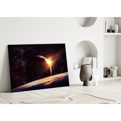 24x36 inch canvas print of Stunning Saturn Galaxy wall art with planets and stars