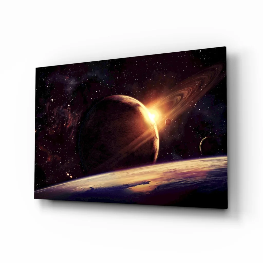 Stunning Saturn galaxy acrylic wall art for your space