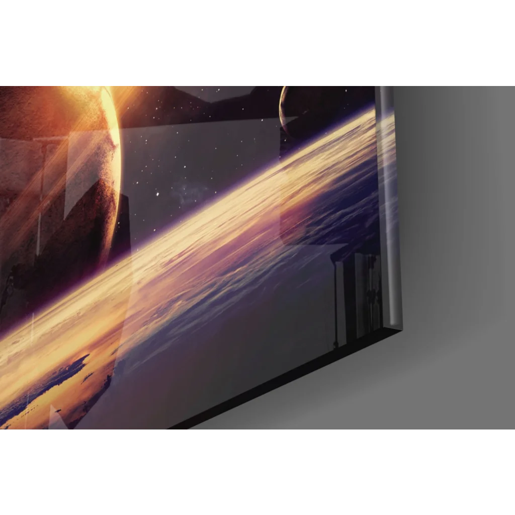 Vibrant Saturn galaxy on 4K OLED TV as stunning wall art