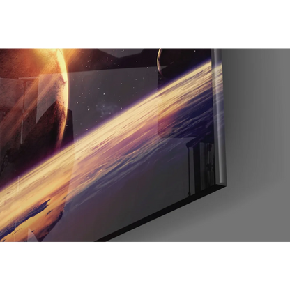 Vibrant Saturn galaxy on 4K OLED TV as stunning wall art