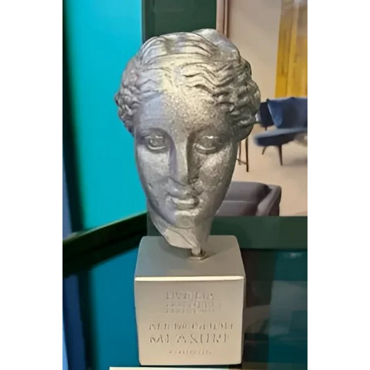 Silver bust of a woman on a square base from Sophia Hygeia Epidaurus Hygeia Epidaurus bookends