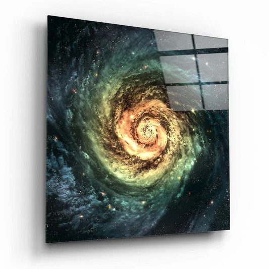 Stunning spiral galaxy glass wall art canvas print