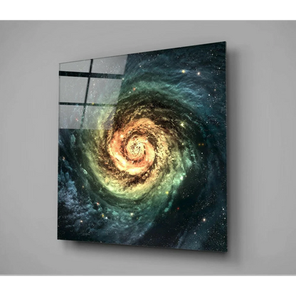 Stunning spiral galaxy glass wall art canvas print