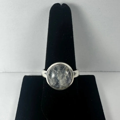 Stunning sterling silver moonstone ring with iridescent glow
