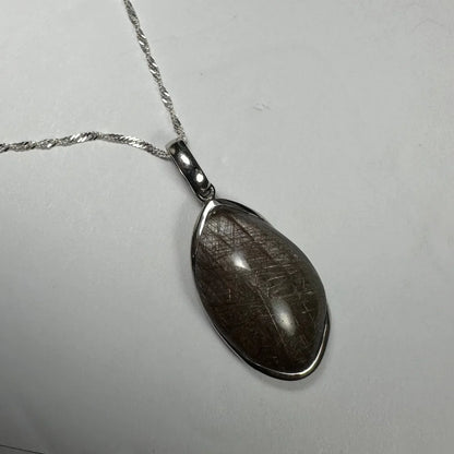 Stunning sterling silver rutilated quartz teardrop pendant