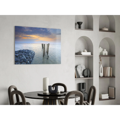 Modern black round dining table in minimalist glass wall art style