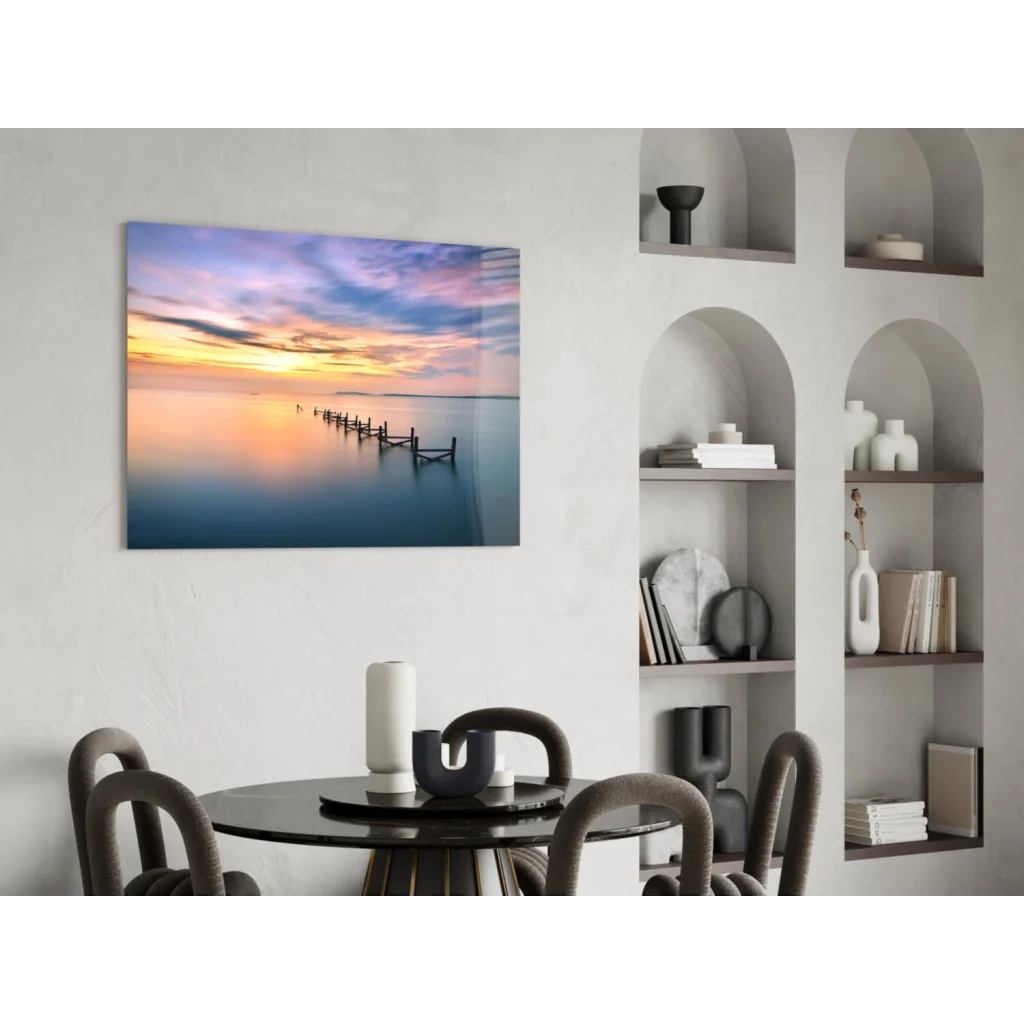 Modern black round dining table with minimalist sleek legs