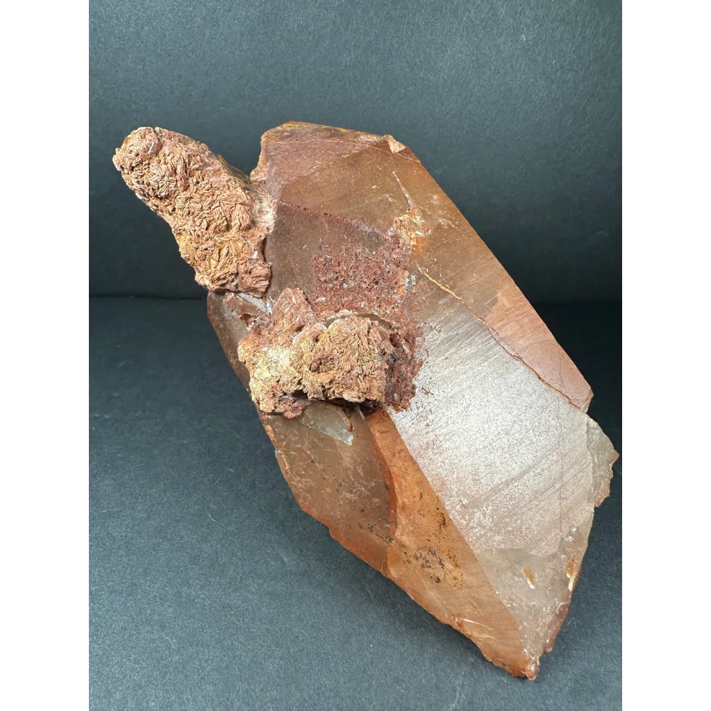 Stunning tangerine quartz crystal from Atlas Mountains, Morocco