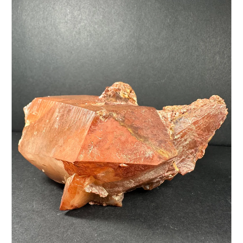 Vibrant tangerine quartz crystal from Atlas Mountains, Morocco