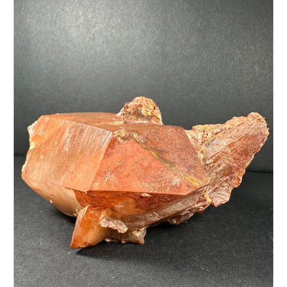 Vibrant tangerine quartz crystal from Atlas Mountains, Morocco