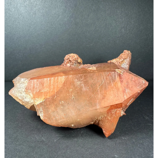 Stunning tangerine quartz crystal from Atlas Mountains, Morocco